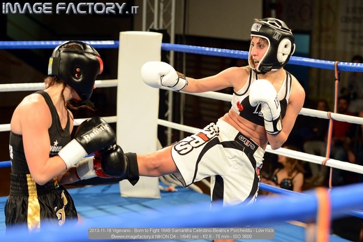 2013-11-16 Vigevano - Born to Fight 1649 Samantha Celestino-Beatrice Porcheddu - Low Kick